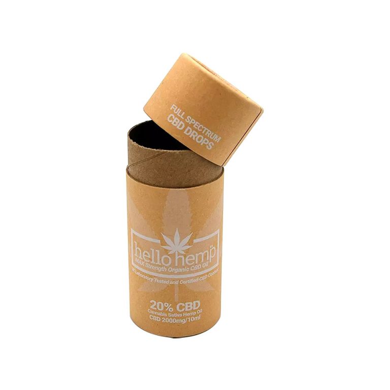 Caja de tubo de papel Kraft personalizada para embalaje de aceite esencial de CBD