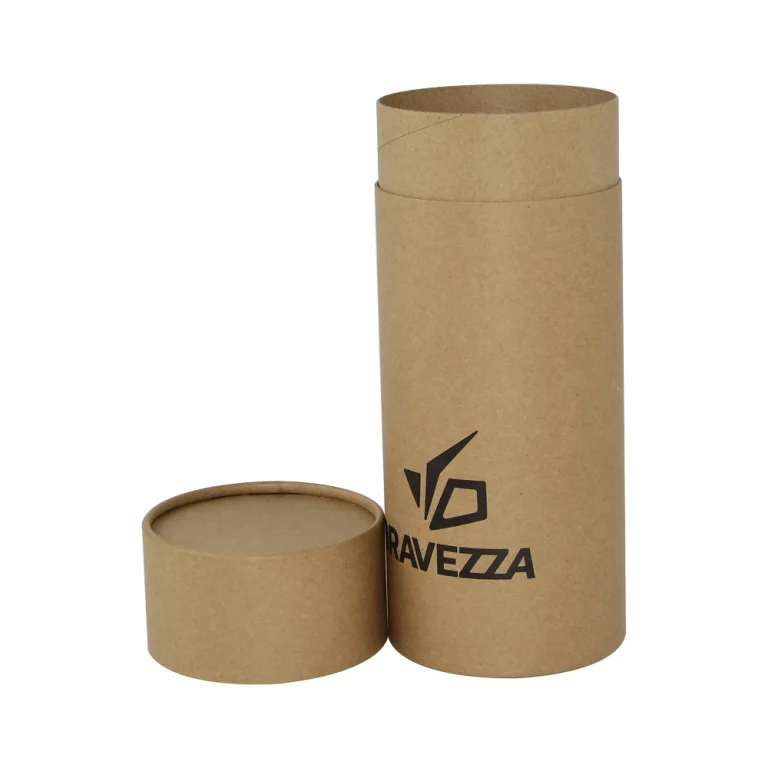 Caixa de tubo de papelão de papel Kraft biodegradável natural marrom