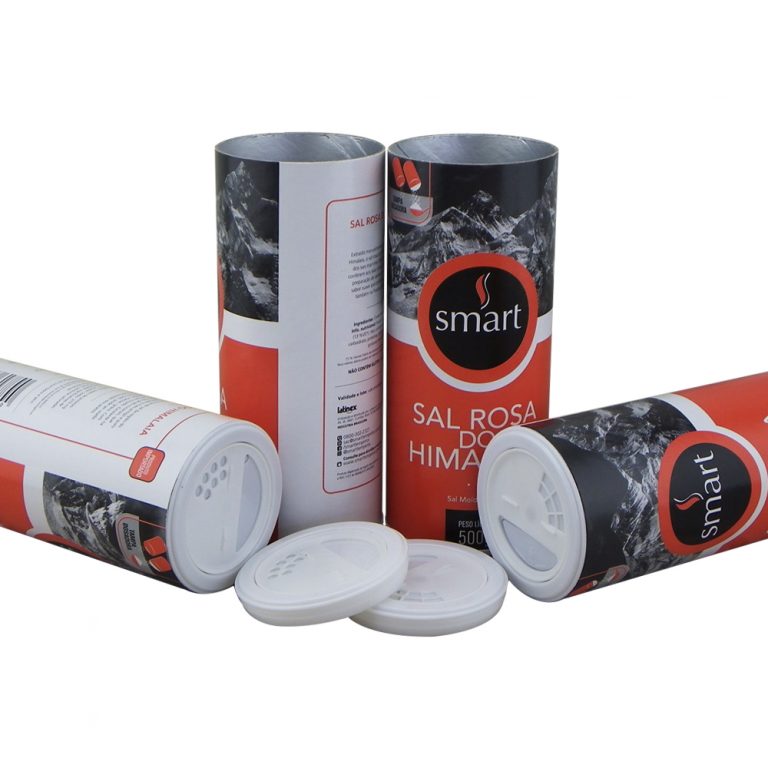 Embalagem de lata de papel de sal marinho de grau alimentício com agitador