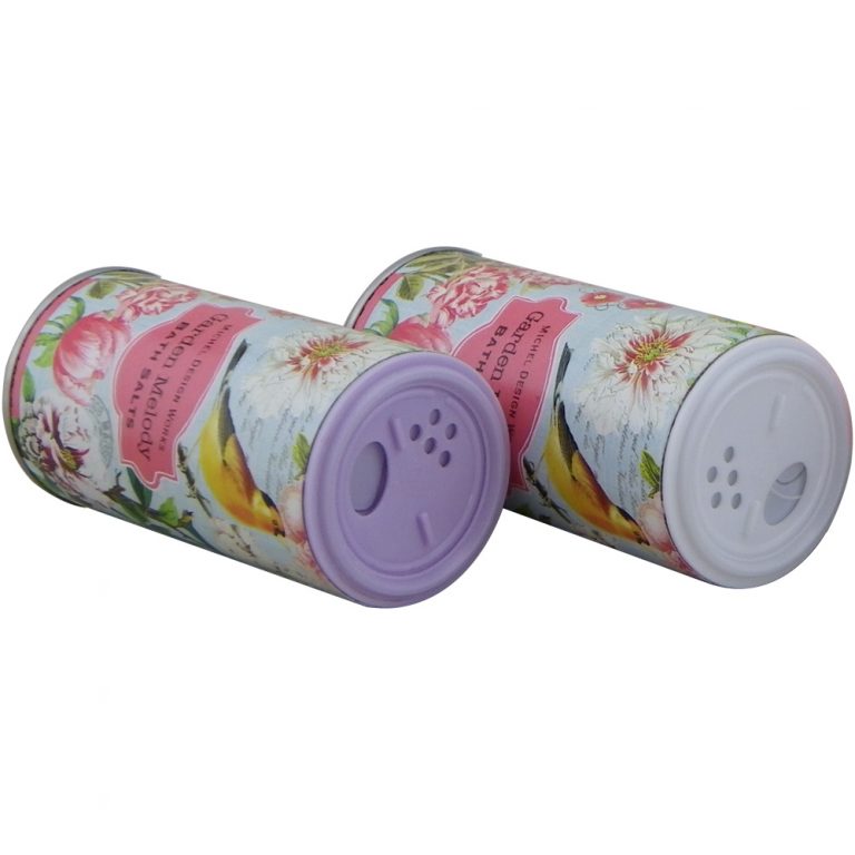 El mejor embalaje de tubo de papel de cartón de sal de baño con agitador de tamiz