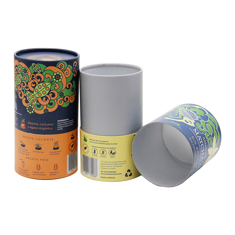 Imballaggio in tubo di carta da tè al CBD con rivestimento in foglio di alluminio