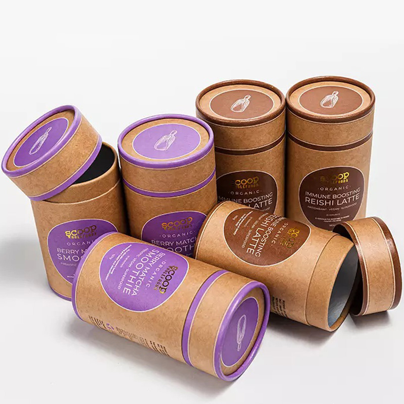 Kraft Paper Tube Box with Sifter, Kraft Cardboard Container Salt Shaker