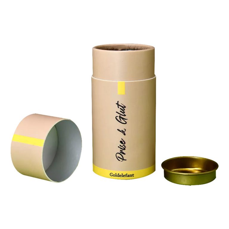 Caixa de tubo de papel com tampa de metal personalizada para embalagem de curry em pó
