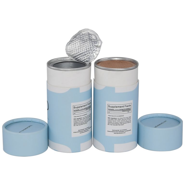 Tubos de papel con revestimiento de papel de aluminio de calidad alimentaria con tapa despegable