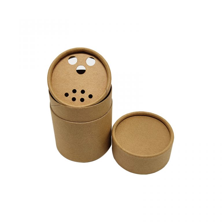 Caja de tubo de papel Kraft de calidad alimentaria personalizada con agitador de polvo