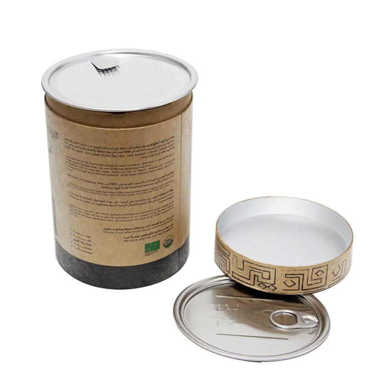 Caja de tubo de papel con tapa despegable personalizada para embalaje de té